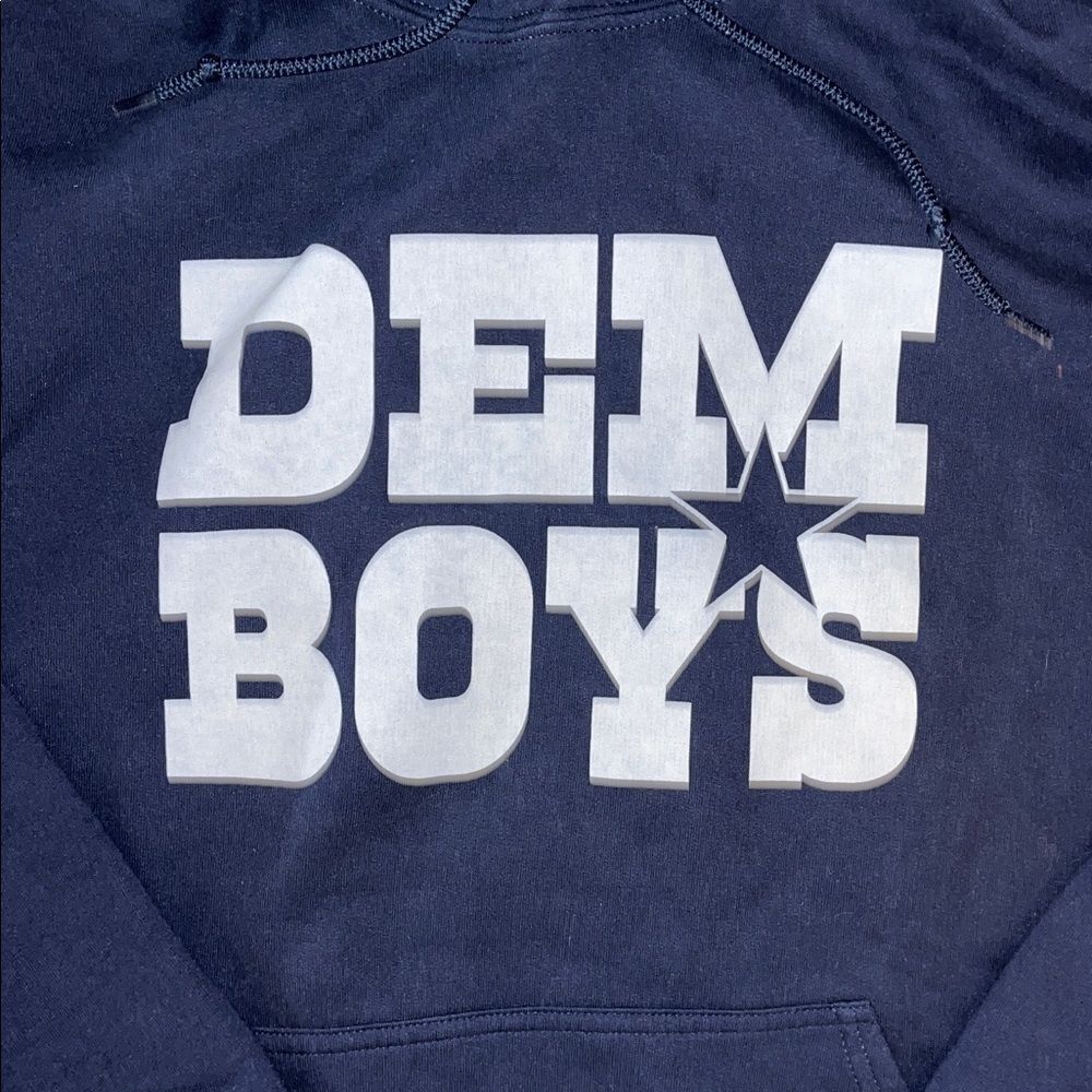 Blue Dallas Cowboys Americas Star Team Dem Boys Hooded Hoodie Sweatshirt L men’s - Picture 2 of 2